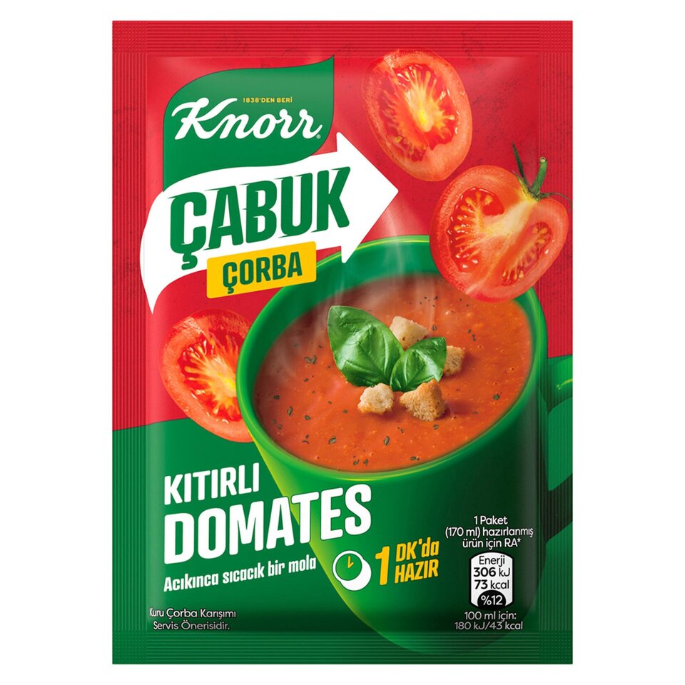 KNORR ÇORBA ÇABUK 22 GR-DOMATES KITIR